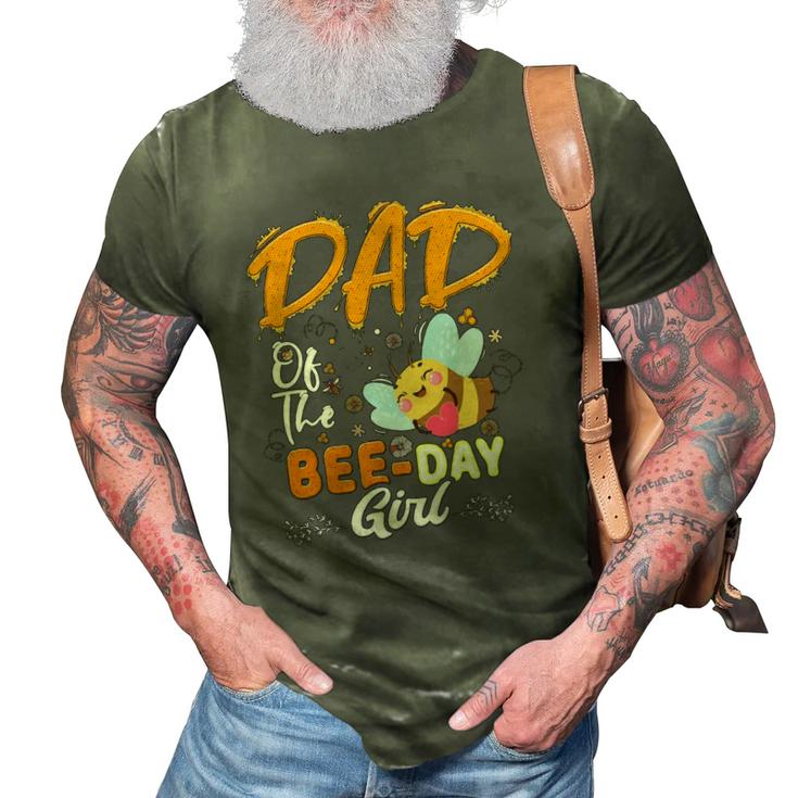 Dad Of The Bee Day Girl Hive Party Matching Birthday 3D Print Casual Tshirt